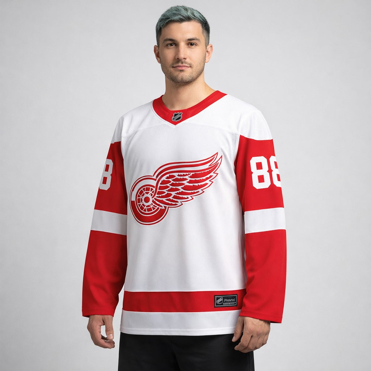 Kane 88 Detroit Red Wings Hockey Jersey White Red - 4