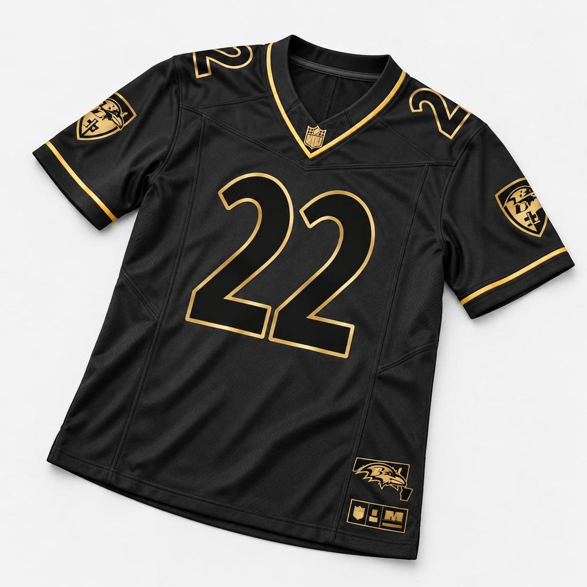 Henry 22 Black Gold Football Jersey - 8