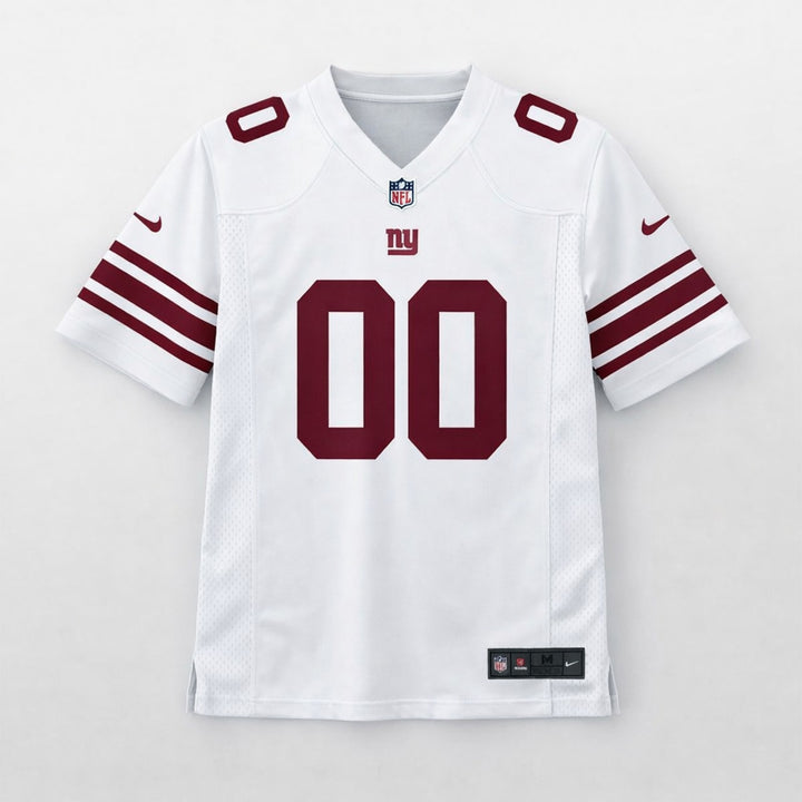 White Any Name 00 Giants Football Jersey