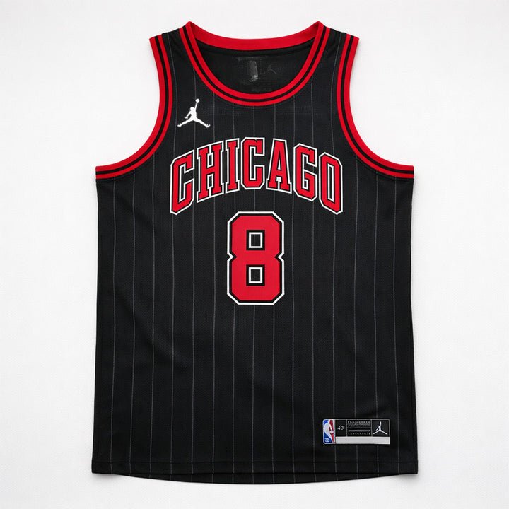 Lavine 8 Chicago Black Pinstripe Basketball Jersey