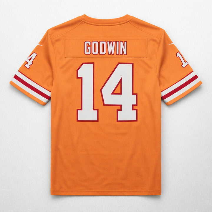 Godwin 14 Orange Football Jersey