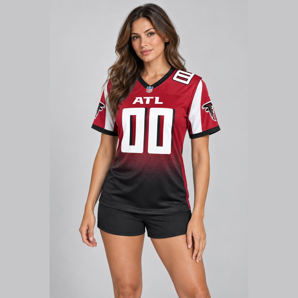 Atl Red Black Football Jersey - Custom Name and Number - 6