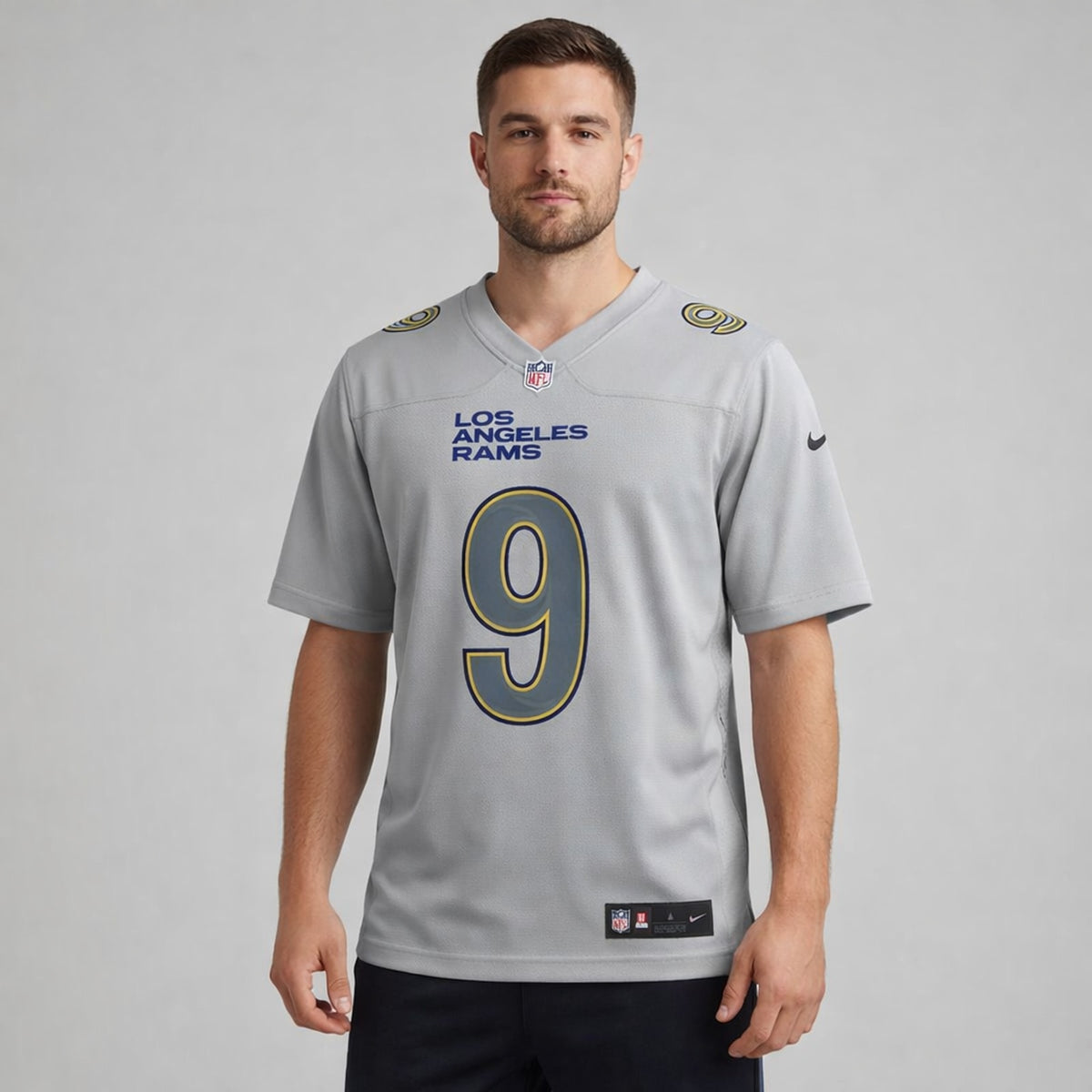 Stafford 9 Los Angeles Rams Gray Football Jersey - 4