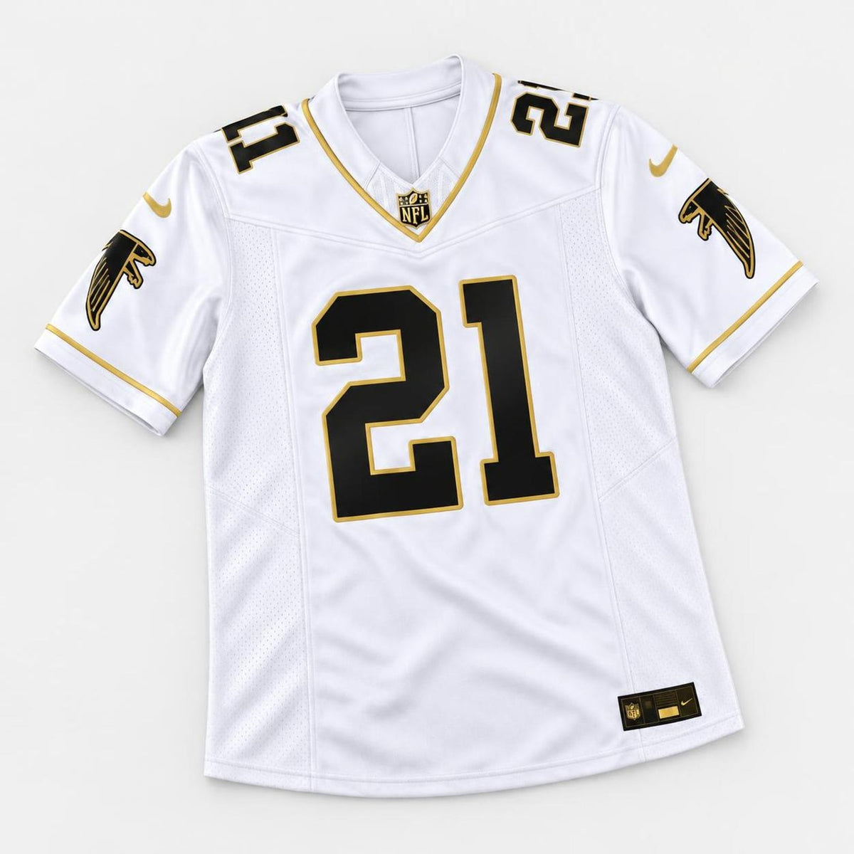 Sanders 21 Atlanta White Football Jersey - 5
