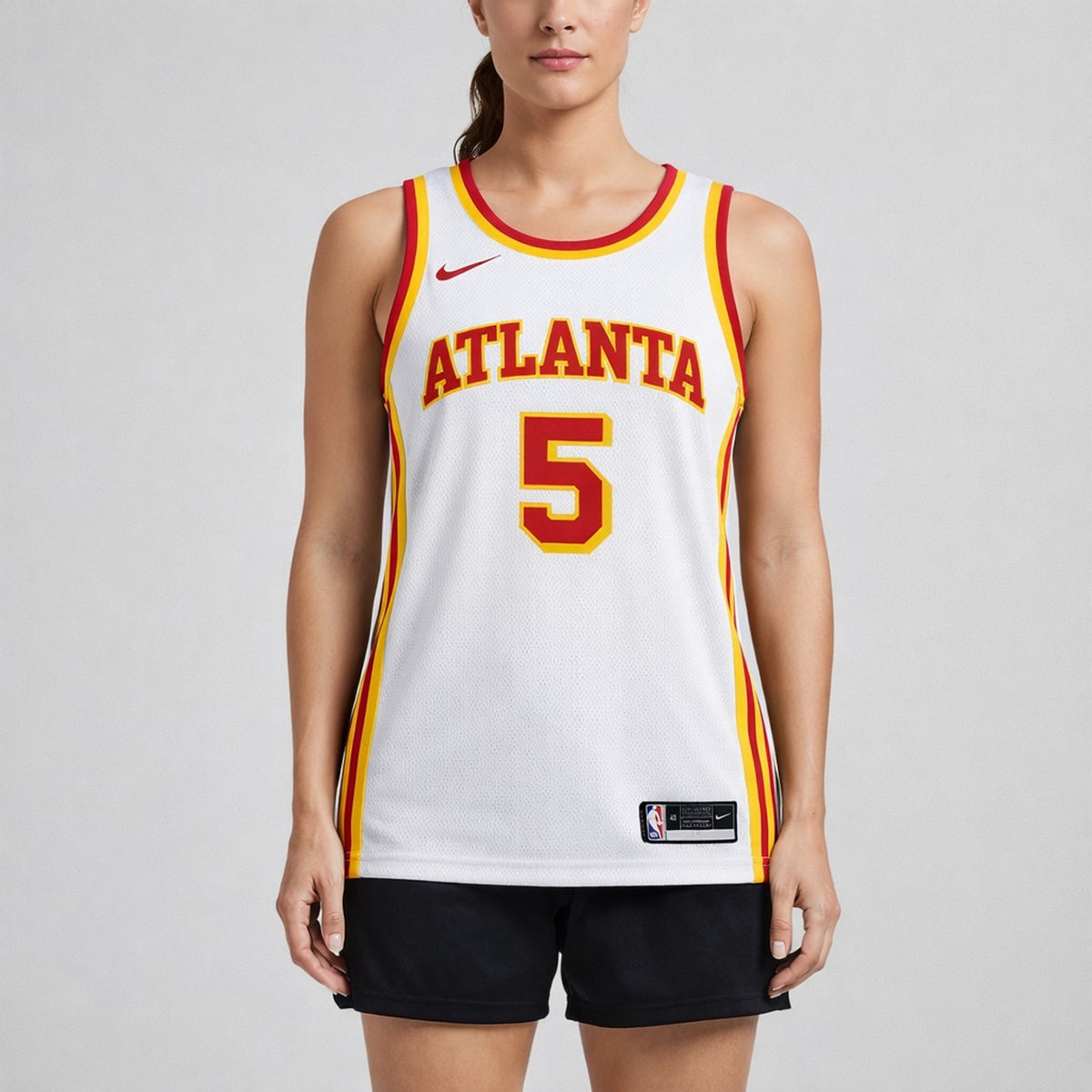 Murray 5 Atlanta Basketball Jersey White Red Yellow - 5