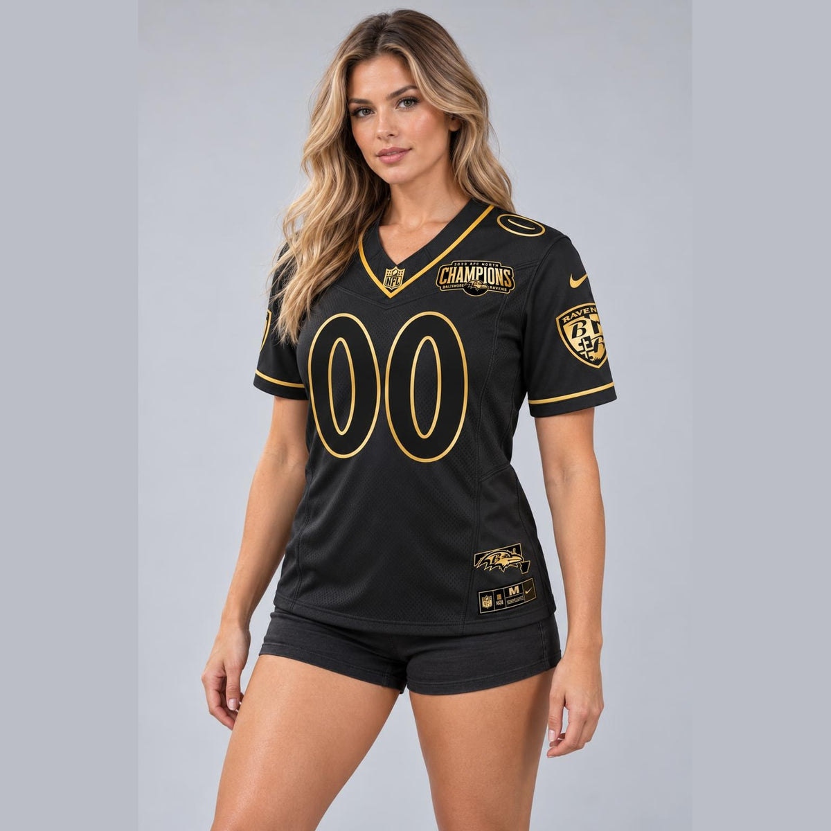 Black Gold Football Jersey - Custom Name and Number - 7