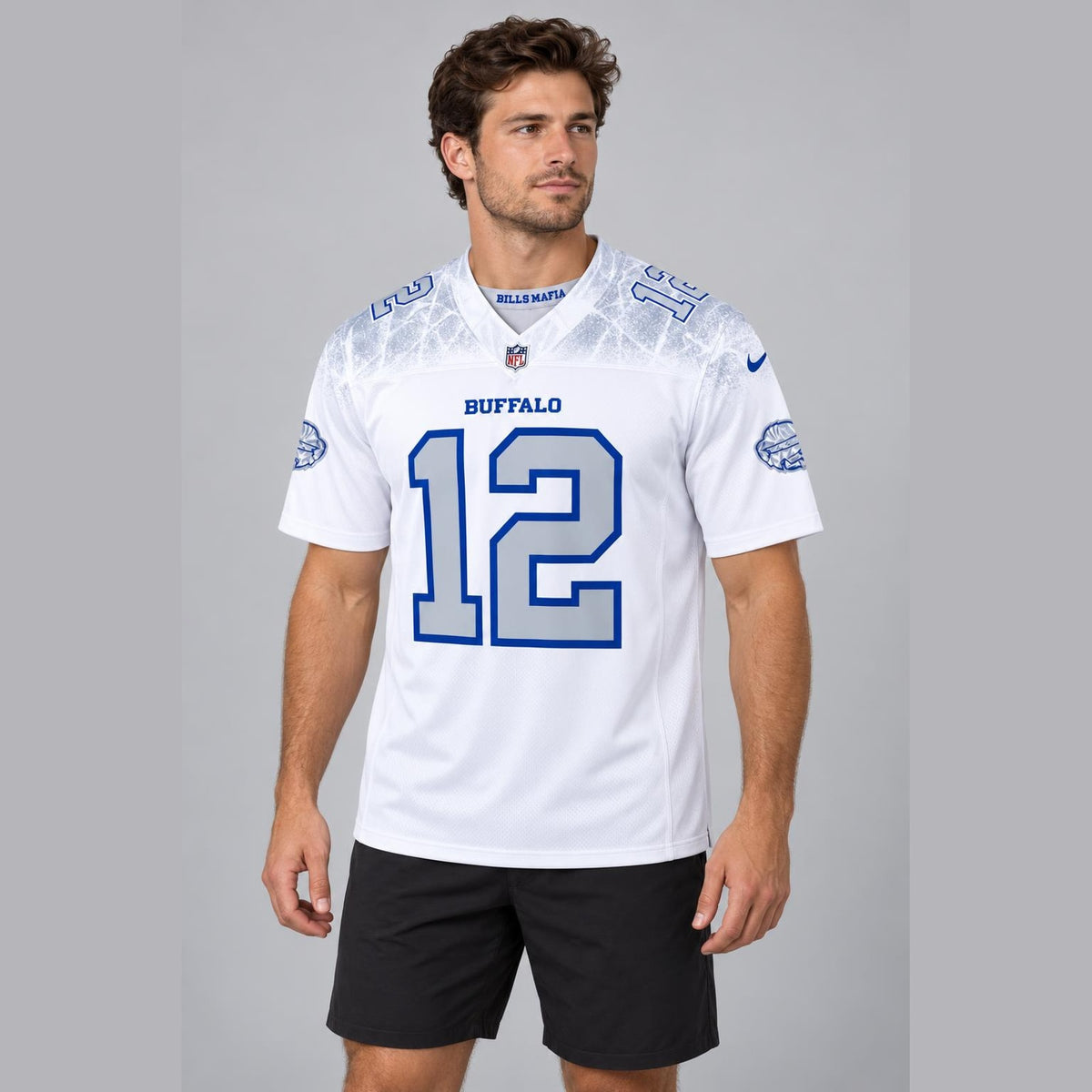 Kelly 12 Buffalo Frost Football Jersey - 3