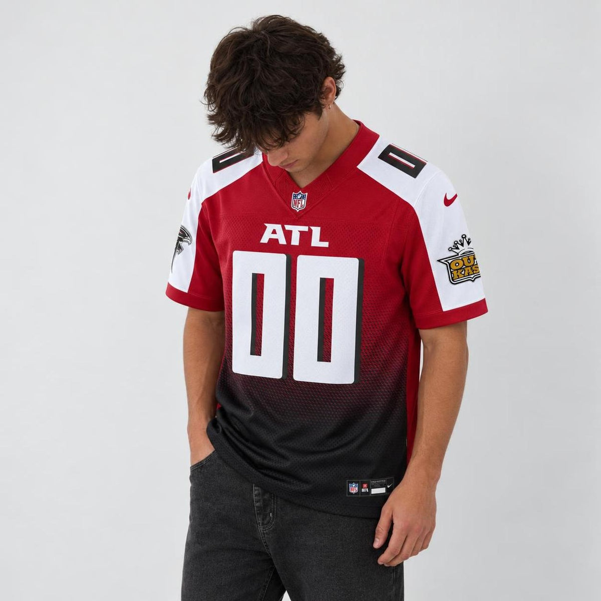 Atl 00 Black Red Football Jersey - 5