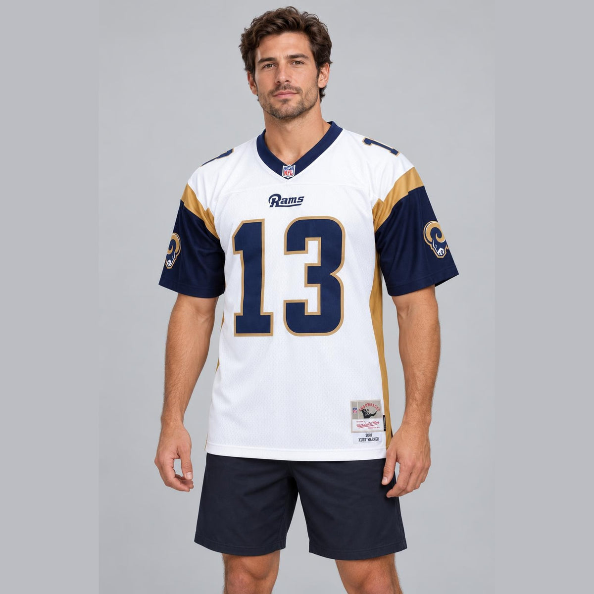 Warner 13 Rams White Football Jersey - 4