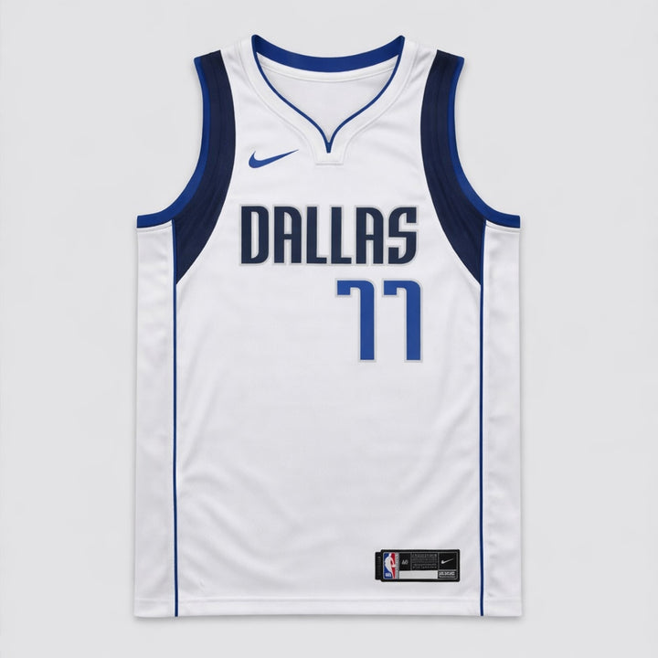 Dončić 77 Dallas White Basketball Jersey