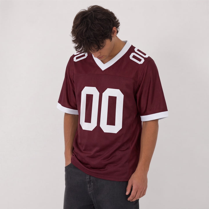 Custom Burgundy White Football Jersey – Personalized Team Name and Number
