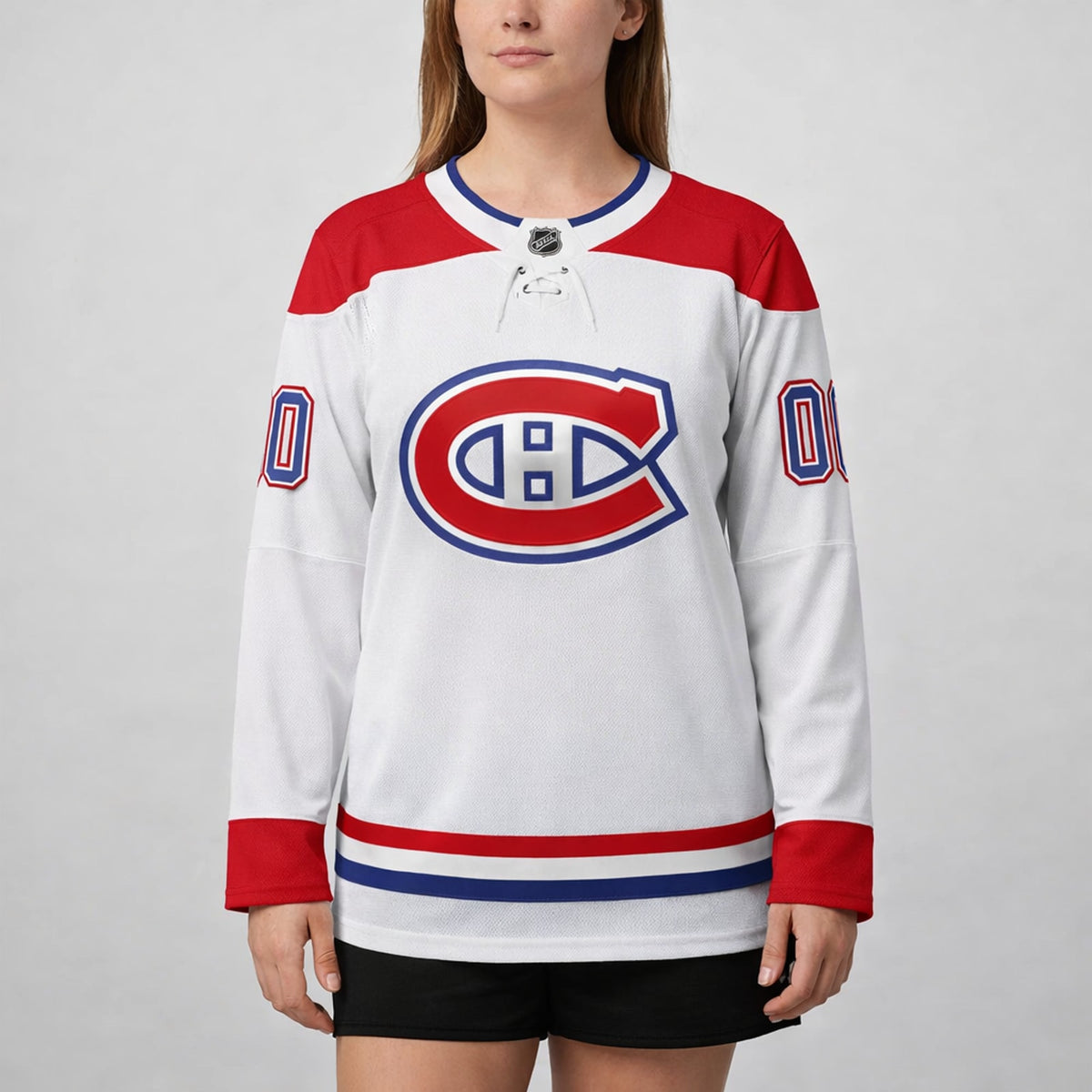 Montreal Canadiens Custom Hockey Jersey White Red - 5