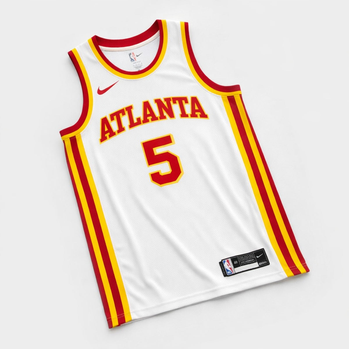 Murray 5 Atlanta Basketball Jersey White Red Yellow - 3