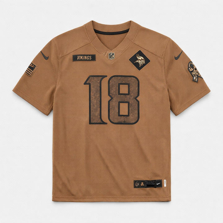 Jefferson 18 Vikings Salute To Service Football Jersey