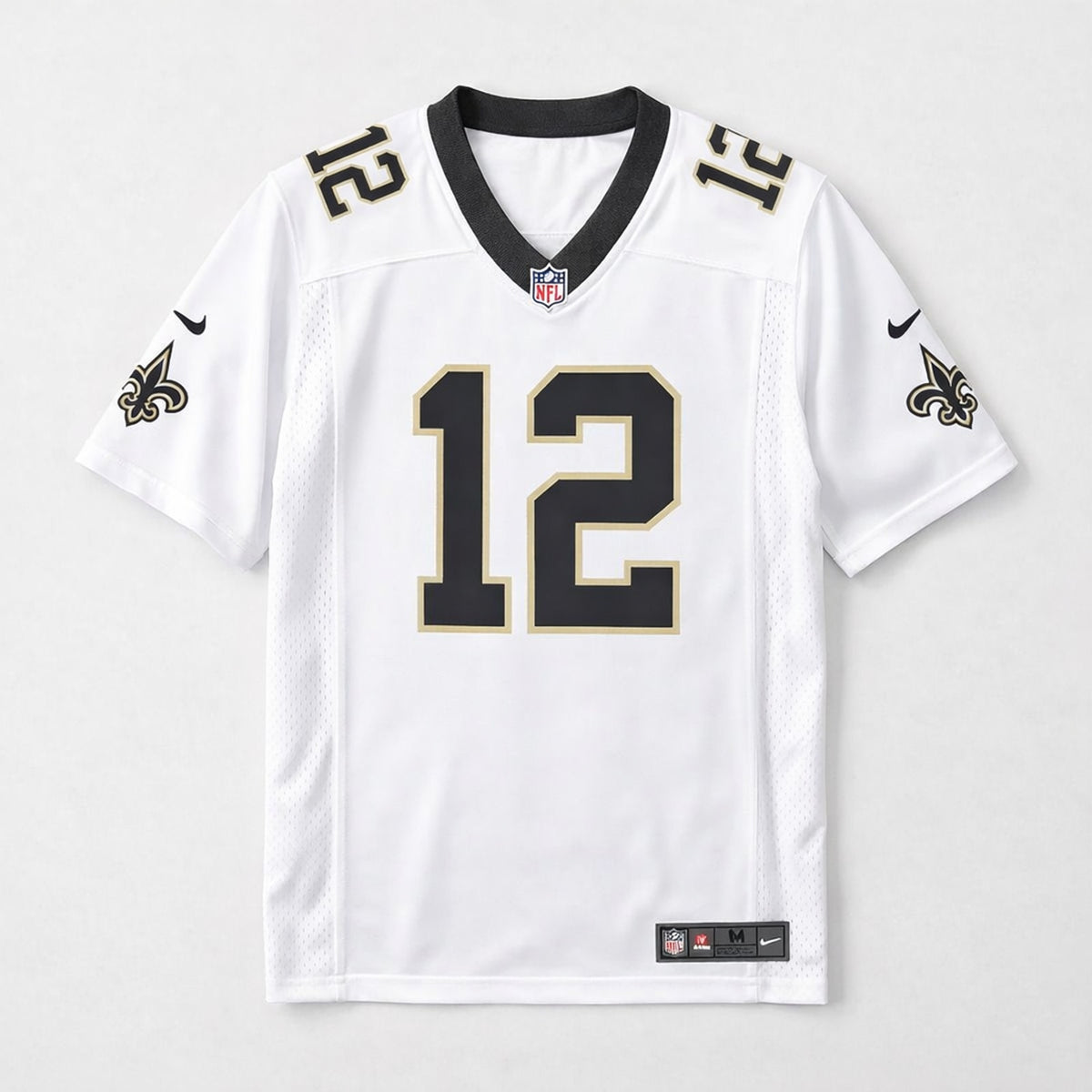 Olave 12 New Orleans Football Jersey White - 1