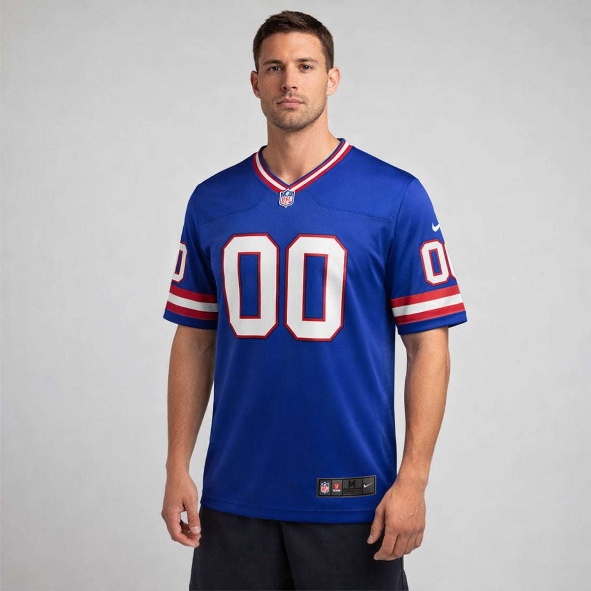 Royal Blue Any Name 00 Giants Football Jersey - 4