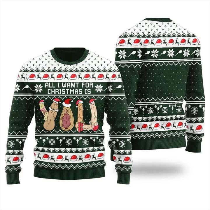 All I Want for Christmas Funny Naughty Adult Ugly Sweater Sweatshirt