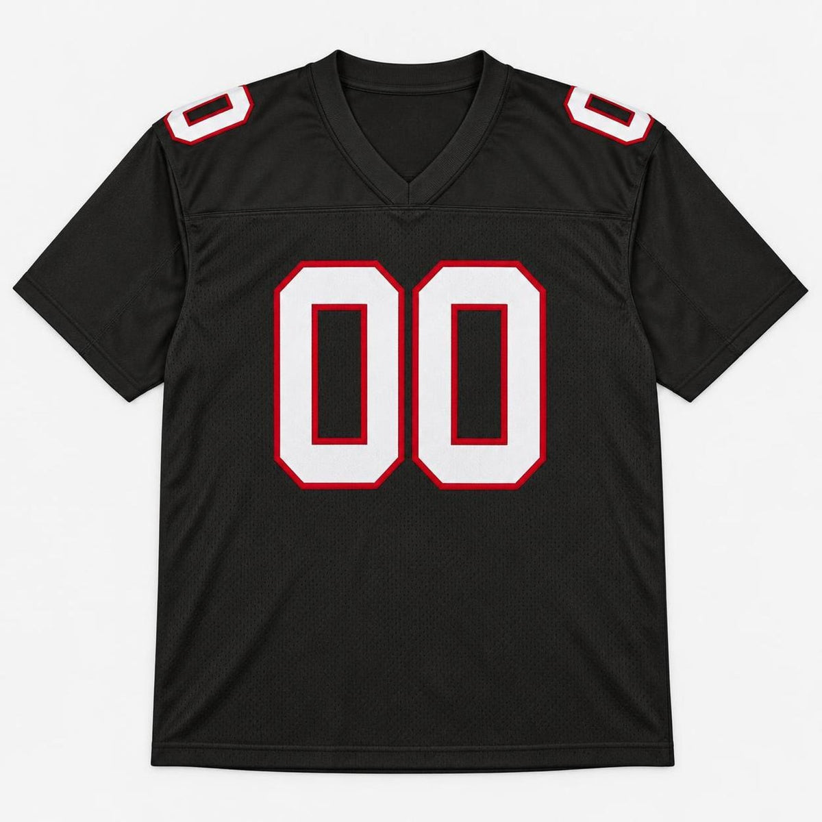 Black Red Football Jersey - Custom Name and Number - 1