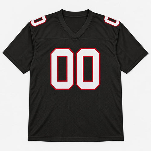 Black Red Football Jersey - Custom Name and Number - 1