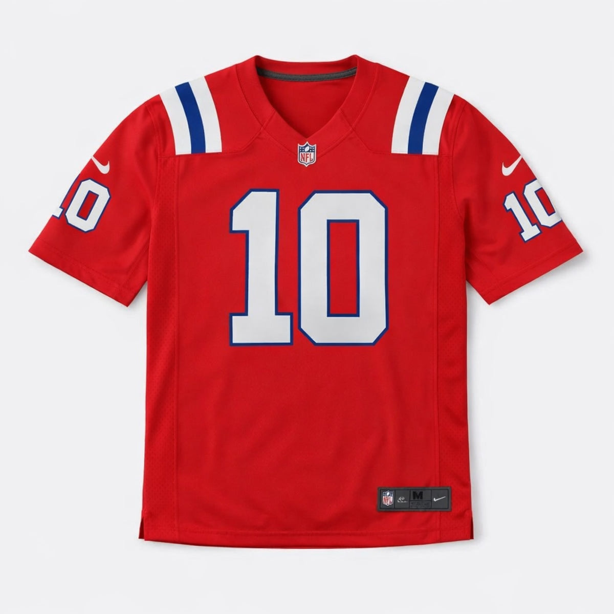 Jones 10 Patriots Red Alternate Football Jersey - 1