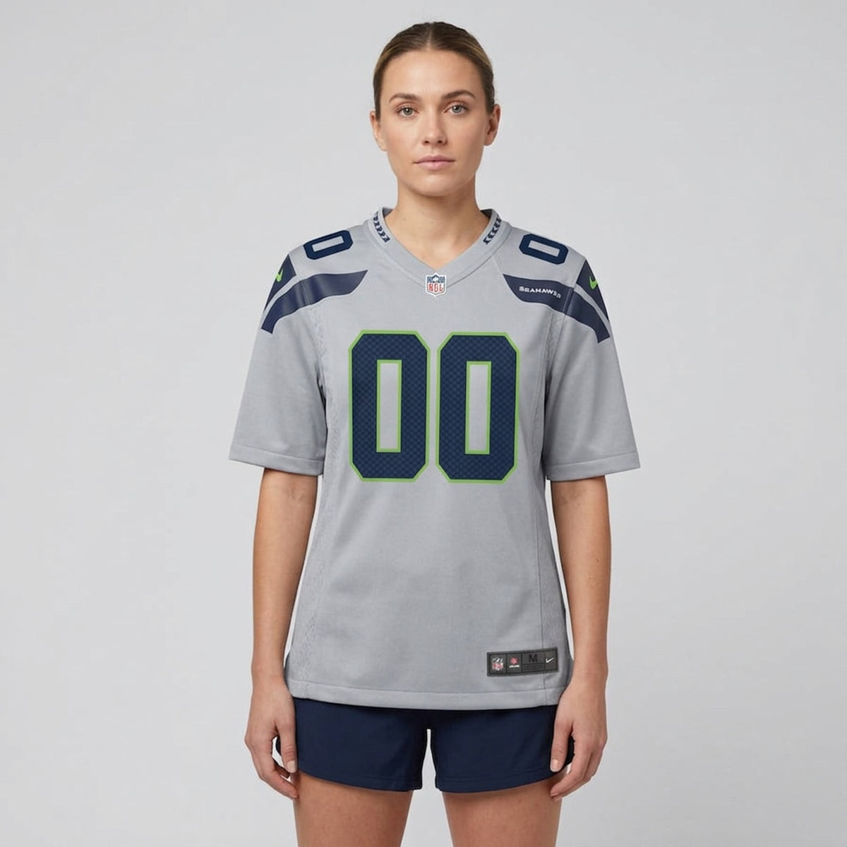 Gray Seahawks Football Jersey – Custom Name and Number - 5