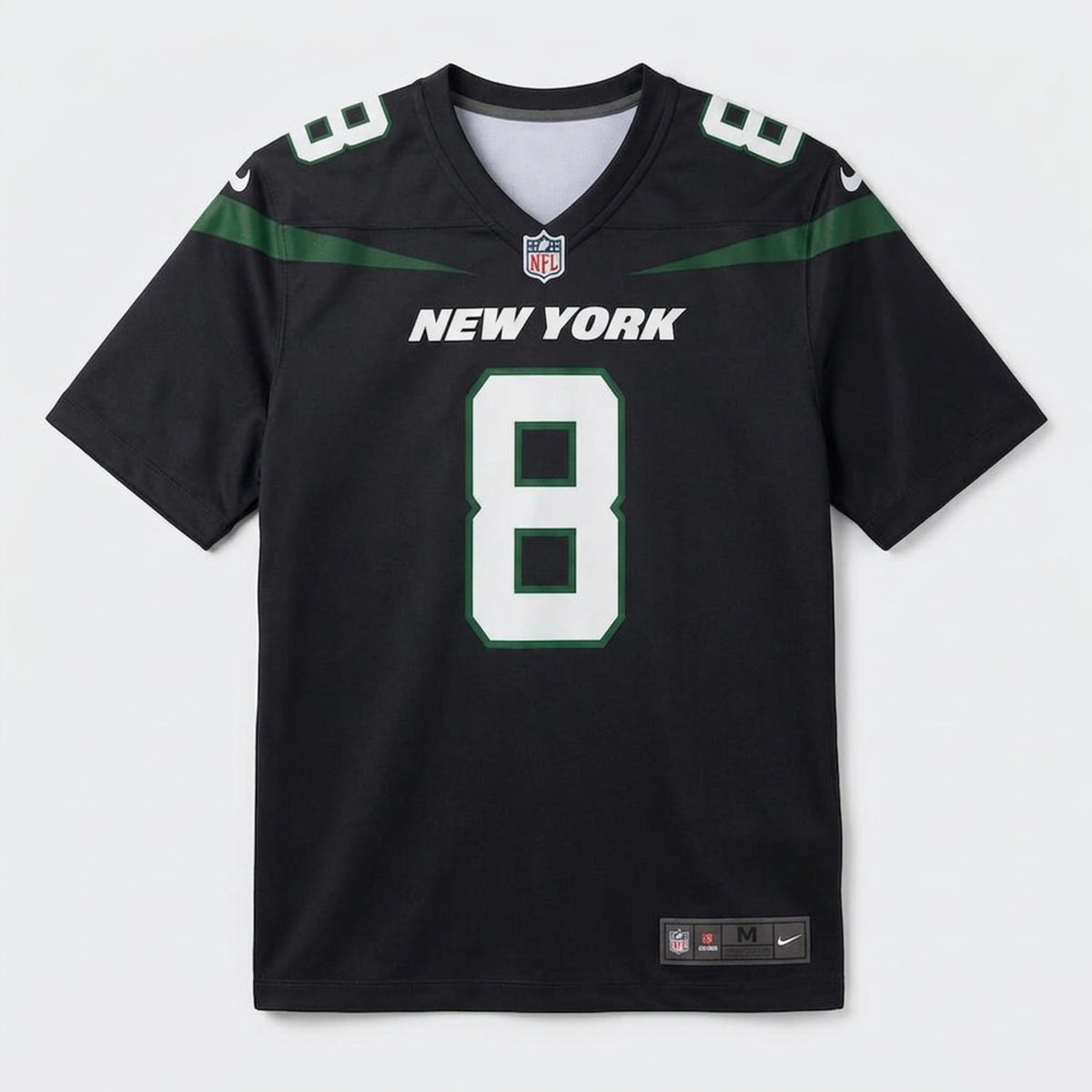 Rodgers 8 New York Black Football Jersey - 1