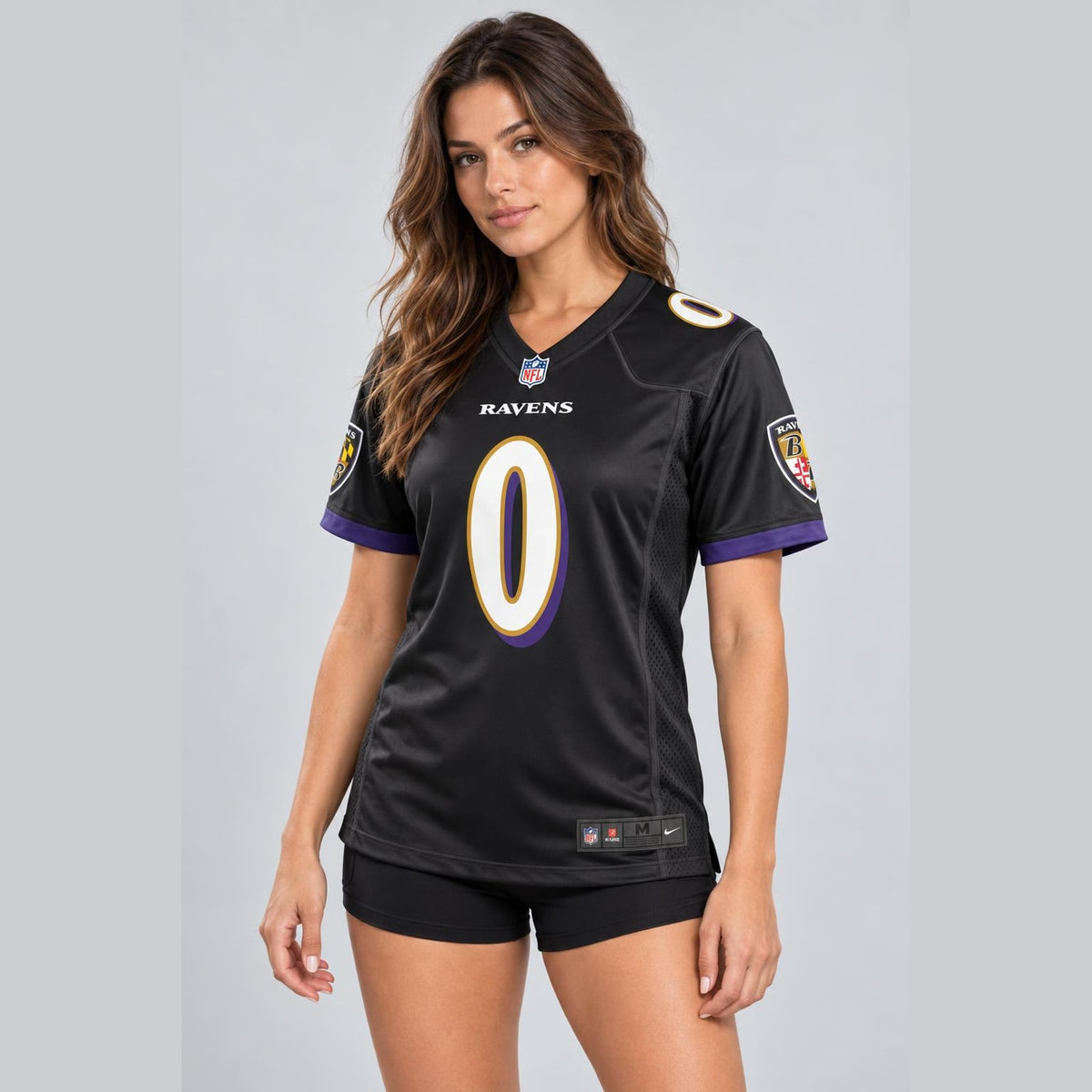 Smith 0 Baltimore Black Football Jersey - 4