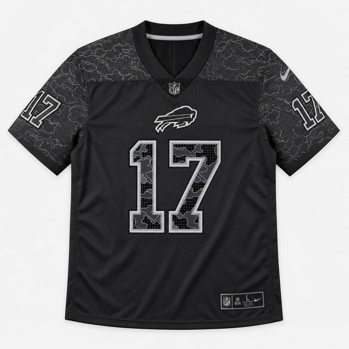 Allen 17 Buffalo Black Football Jersey - 1