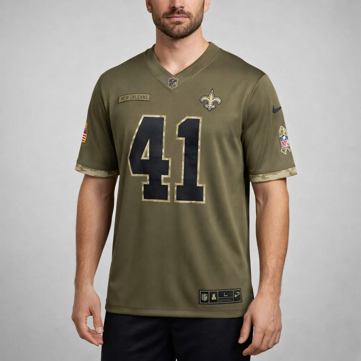 Kamara 41 New Orleans Football Jersey Olive - 4
