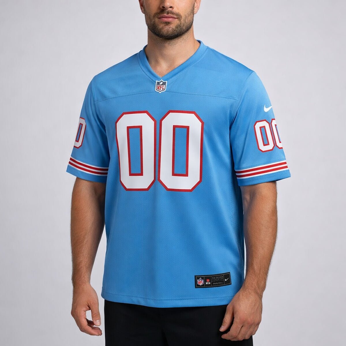 Light Blue Throwback Football Jersey – Custom Name and Number - 4
