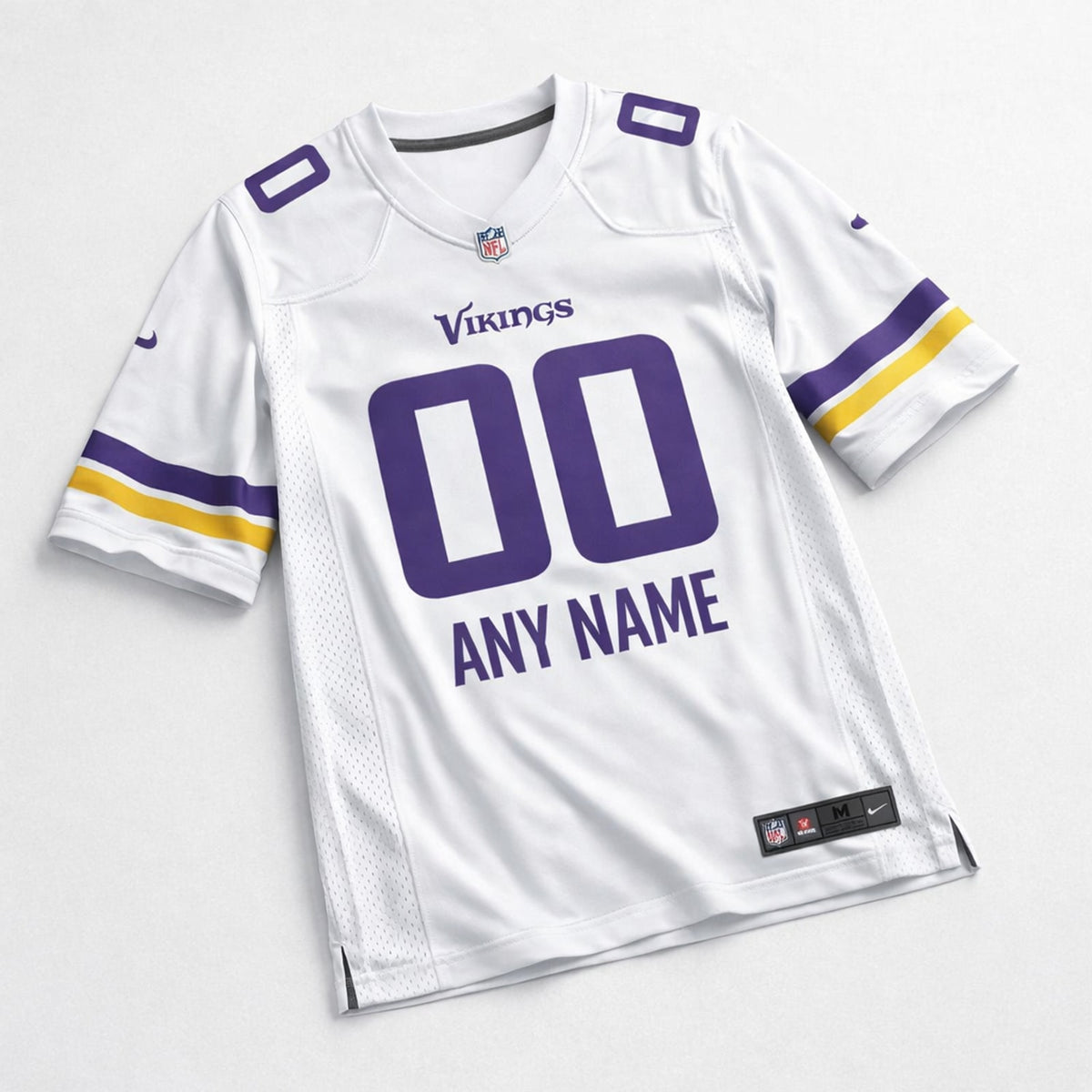 White Vikings Any Name 00 Football Jersey - 3