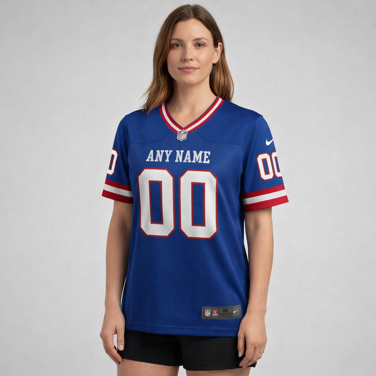 Royal Blue Any Name 00 Giants Football Jersey - 5