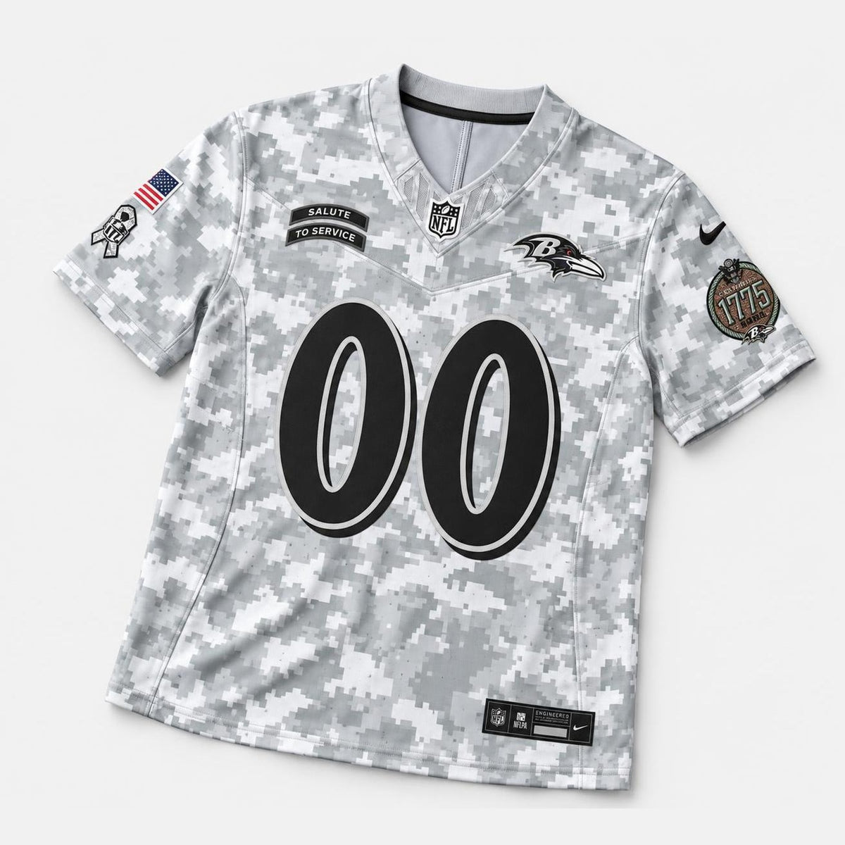 Gray Camo Football Jersey - Custom Name and Number - 1