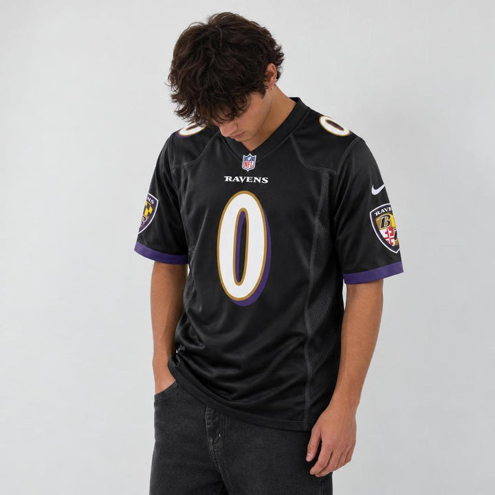 Smith 0 Baltimore Black Football Jersey