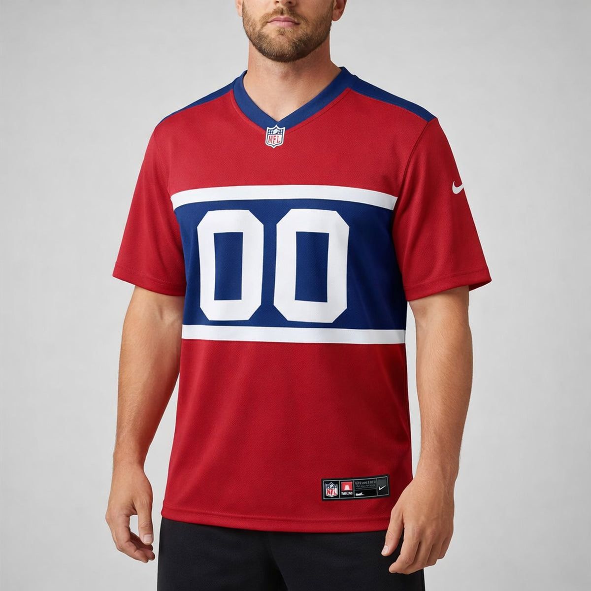 Red Blue Custom Football Jersey – Name and Number - 4