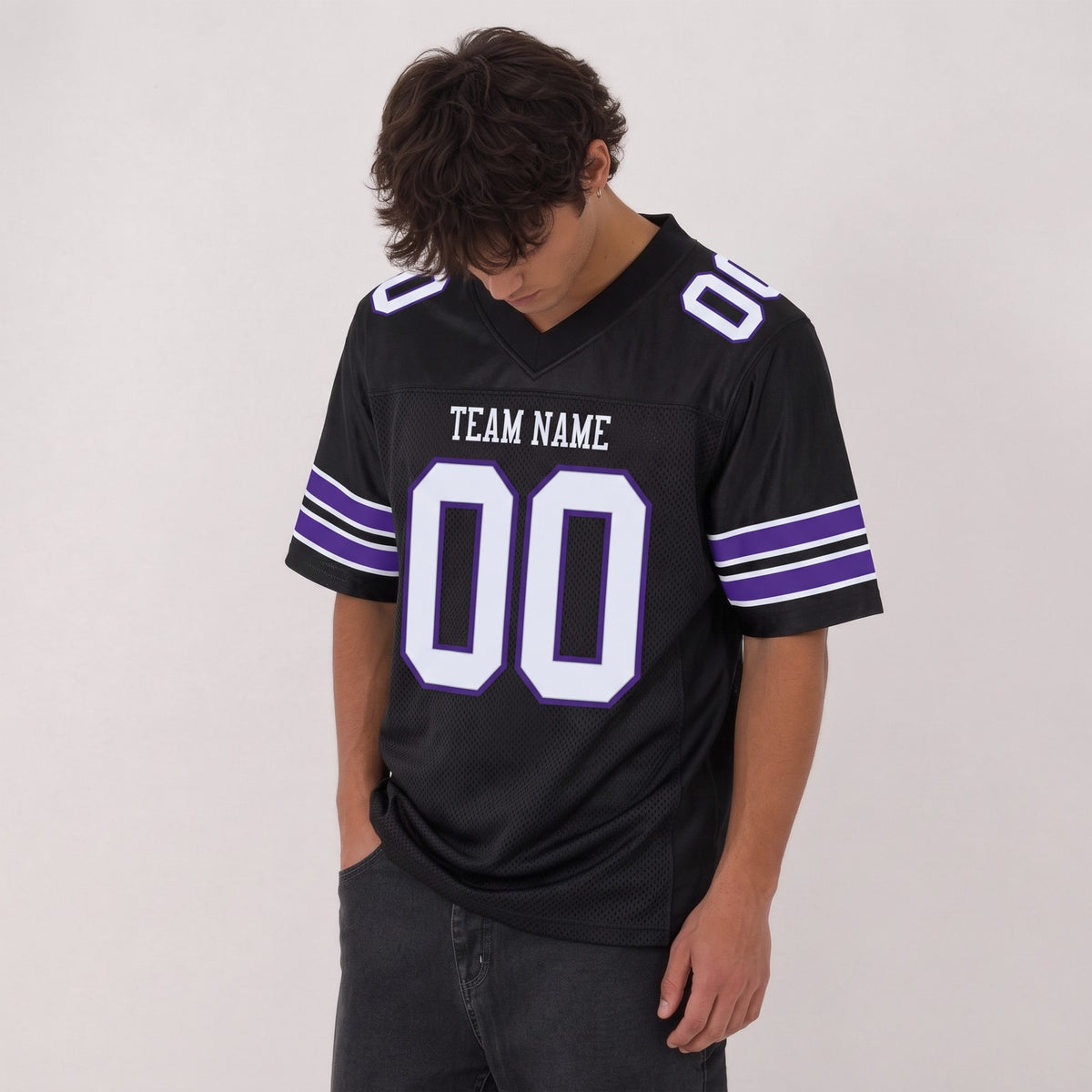 Polyester Football Jersey With Mesh Panel Style - 2