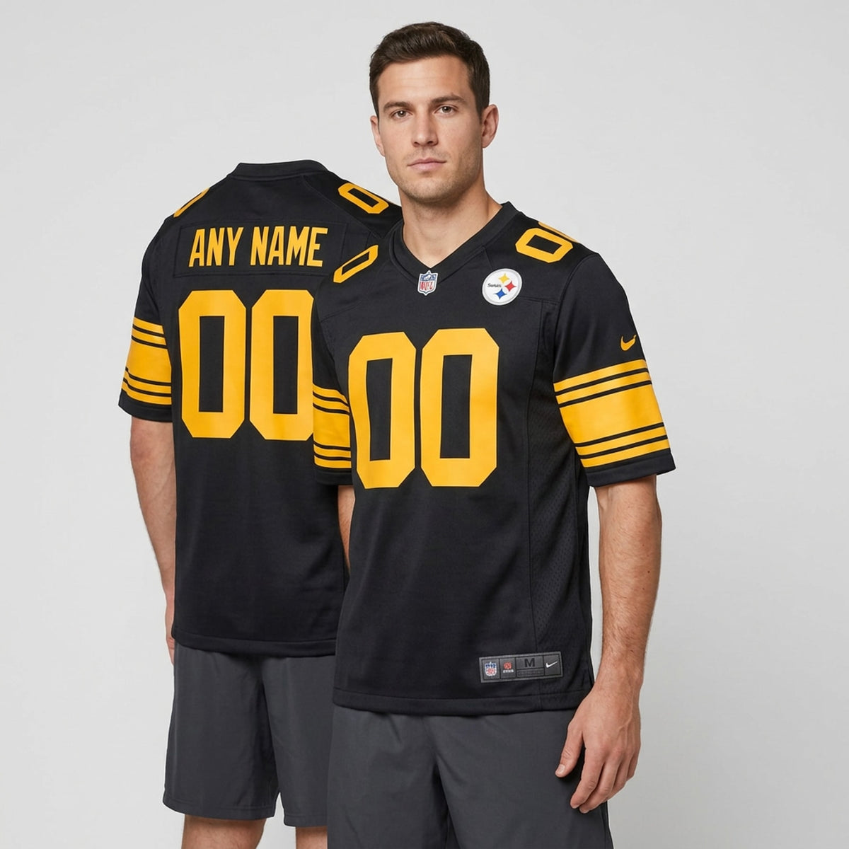 Black Gold Gridiron Football Jersey – Custom Name and Number - 4