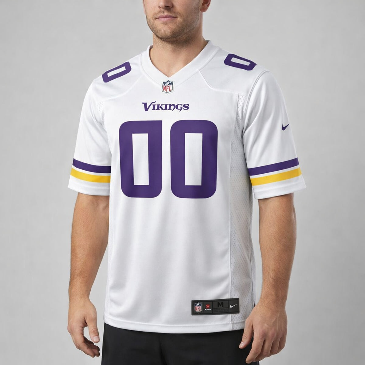 White Vikings Any Name 00 Football Jersey - 4