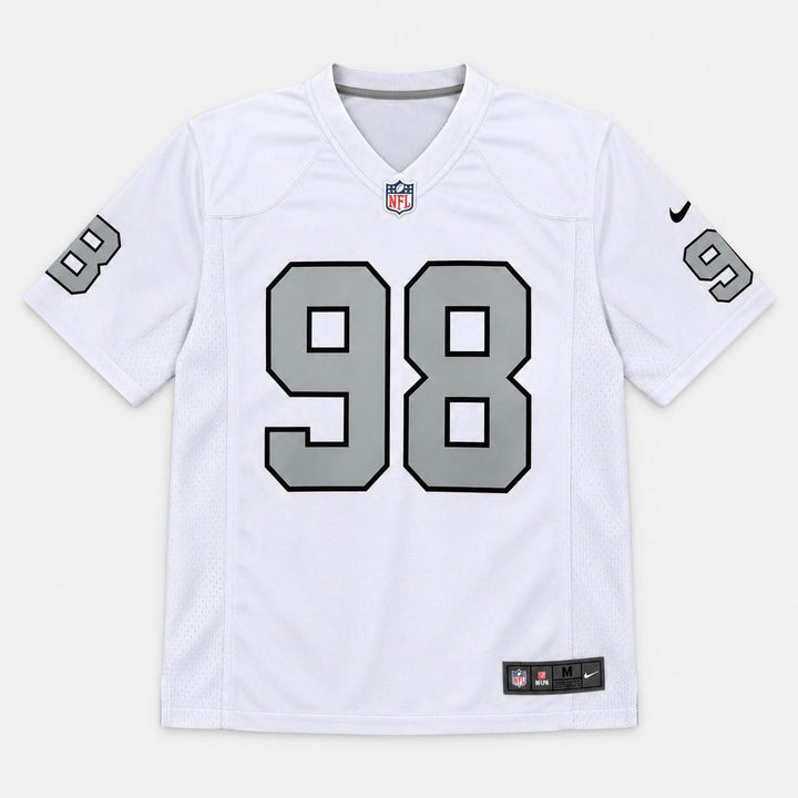 Crosby 98 Raiders White Football Jersey