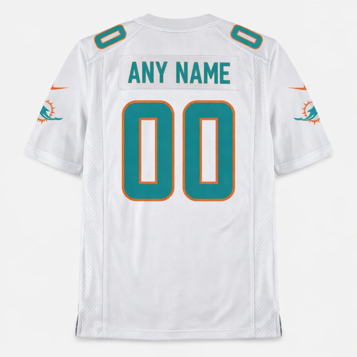Miami Dolphins White Custom Football Jersey - 2