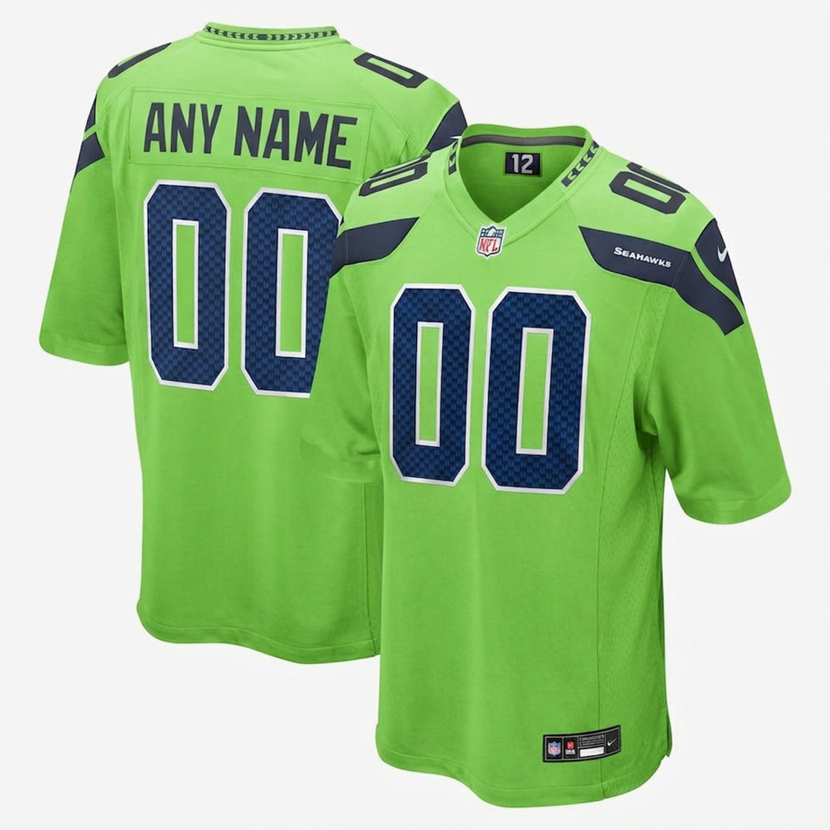 Neon Green Football Jersey – Custom Name and Number - 3