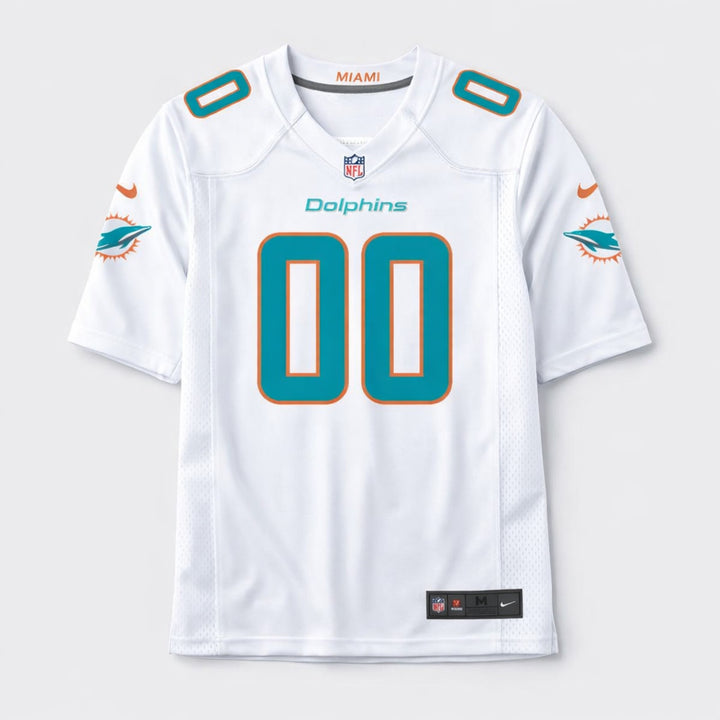 Miami Dolphins White Custom Football Jersey