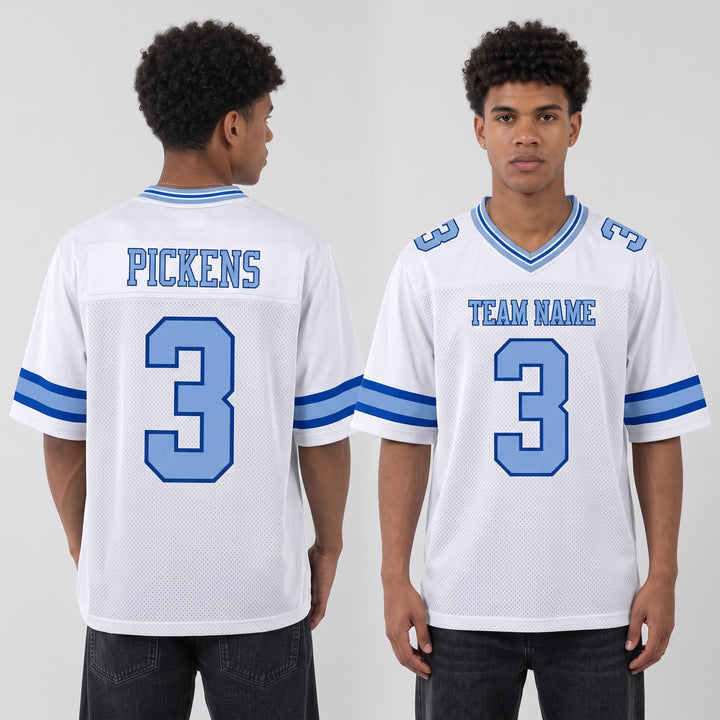 Ice Blue Varsity Football Jersey – Custom Name and Number
