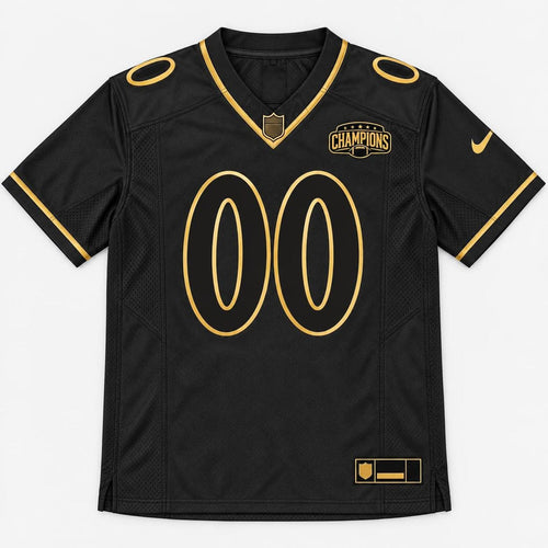 Black Gold Football Jersey - Custom Name and Number - 1