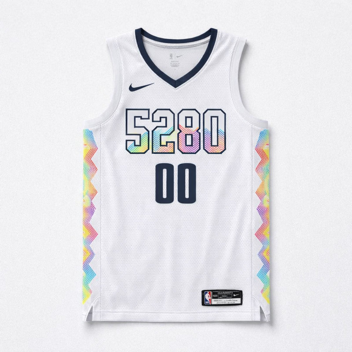 5280 White Basketball Jersey Custom Name and Number - 1