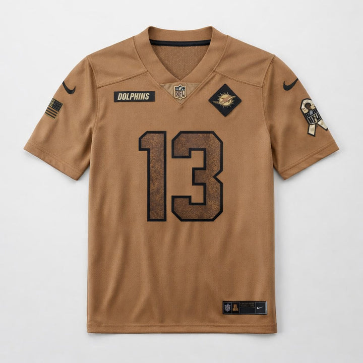 Marino 13 Miami Dolphins Brown Salute To Service Football Jersey