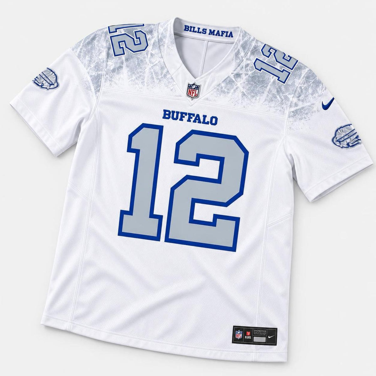 Kelly 12 Buffalo Frost Football Jersey - 5