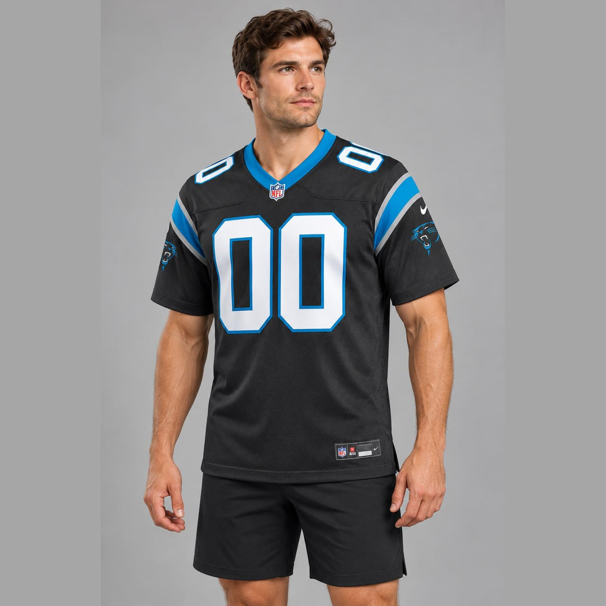 Black Blue Football Jersey - Custom Name and Number - 4