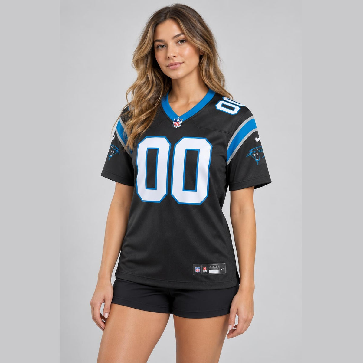 Black Blue Football Jersey - Custom Name and Number - 5