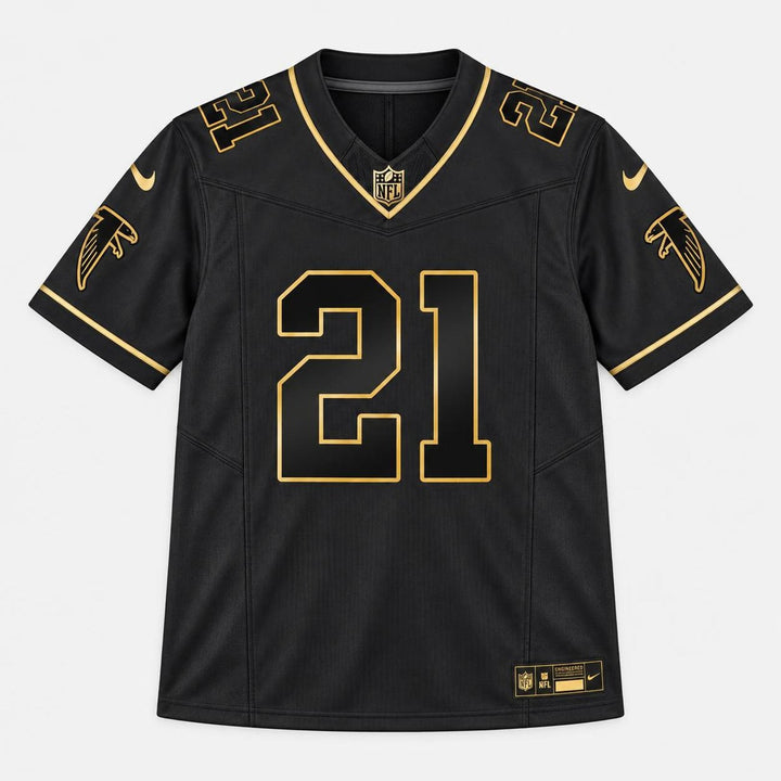 Sanders 21 Atlanta Black Gold Football Jersey